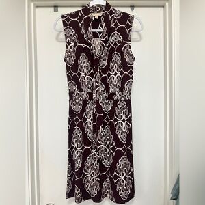 Banana Republic sleeveless, stretch, knee length dress with tie at neck - size S